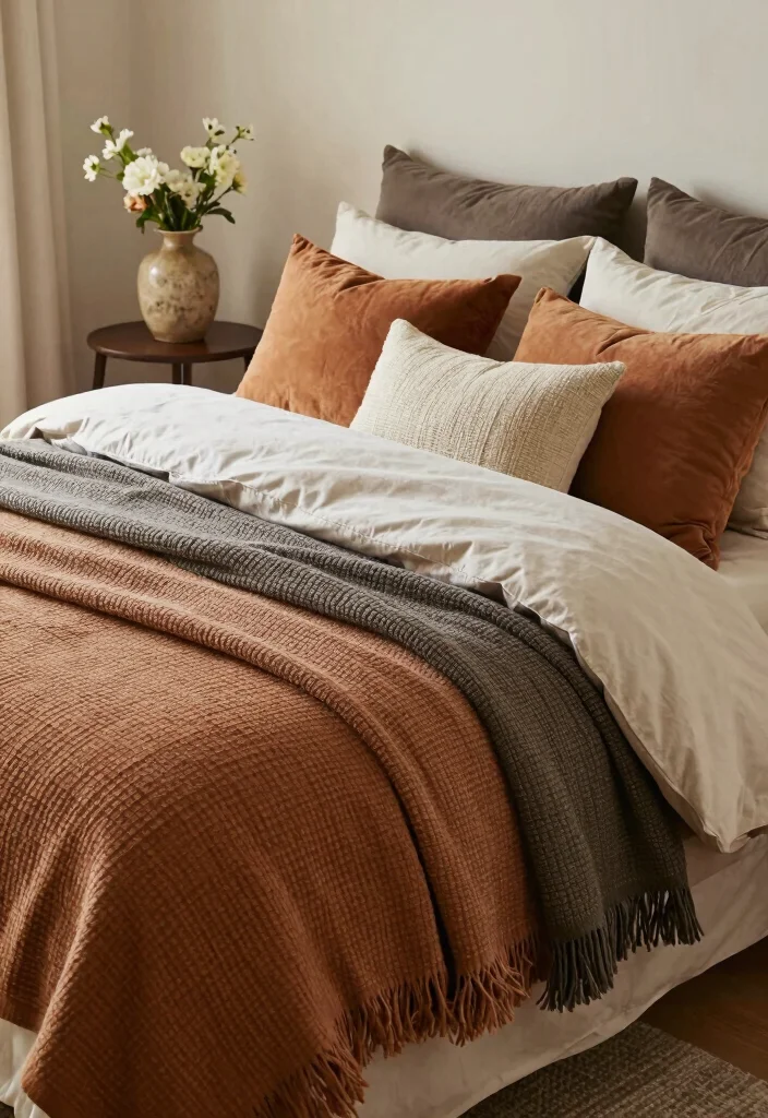 12 No Headboard Ideas Bedroom That Still Look Styled and Intentional 29 12 No Headboard Ideas Bedroom That Still Look Styled and Intentional 9. Layered Textiles 0