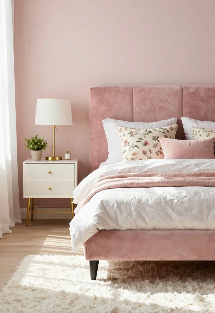 12 Pink Headboard Bedroom Ideas That Feel Playful but Chic 1 12 Pink Headboard Bedroom Ideas That Feel Playful but Chic 1. Blush Pink Velvet Elegance 0