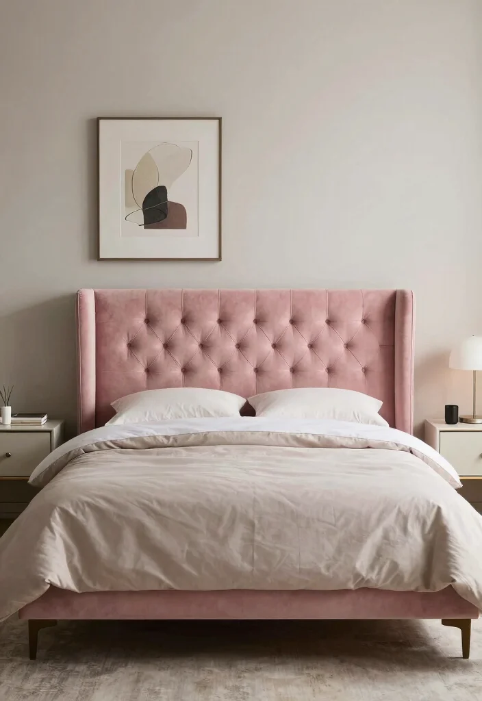 12 Pink Headboard Bedroom Ideas That Feel Playful but Chic 14 12 Pink Headboard Bedroom Ideas That Feel Playful but Chic 4. Chic Tufted Pink Headboard 0