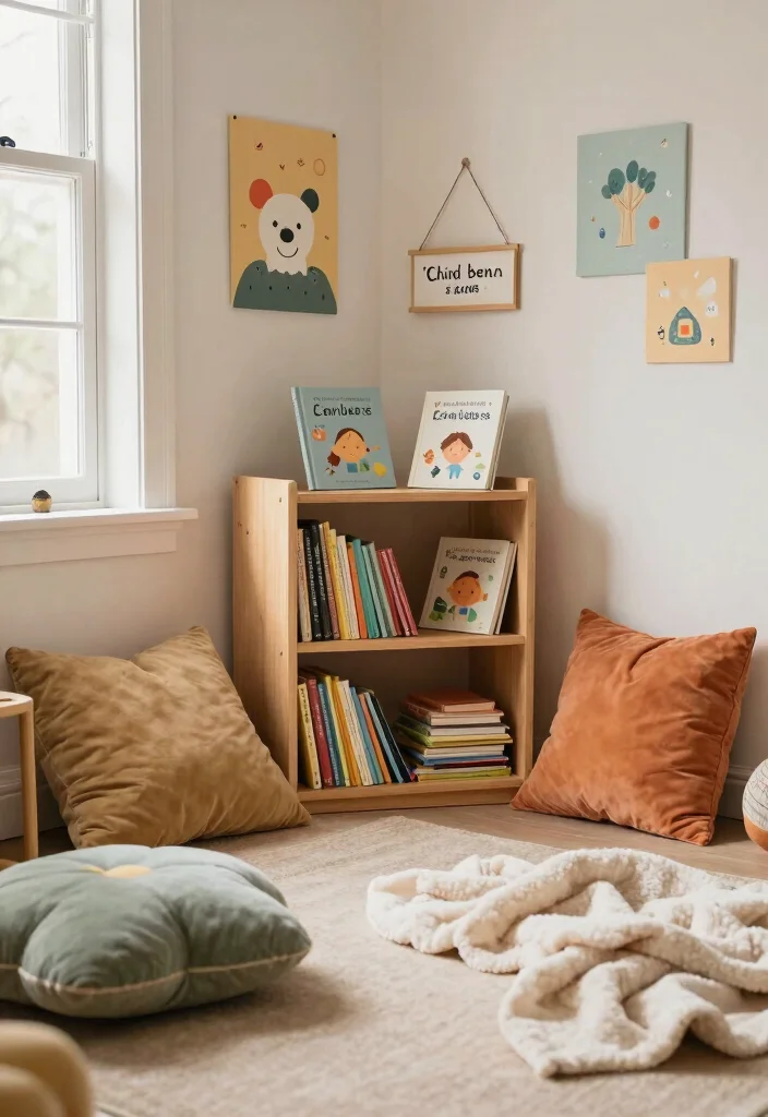12 Playroom Decorating Ideas That Feel Personal and Lived In 1. Create a Cozy Reading Corner 0