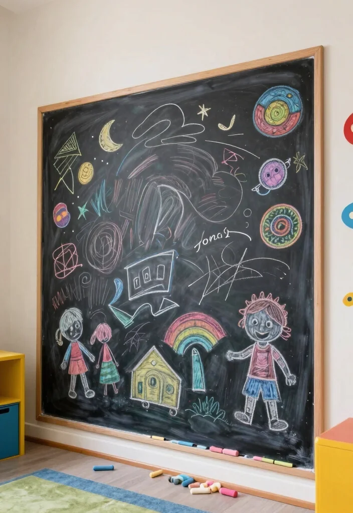 12 Playroom Decorating Ideas That Feel Personal and Lived In 11. Create an Interactive Chalkboard Space 0