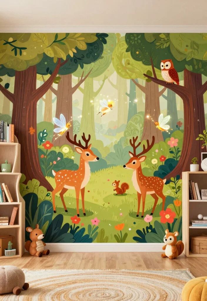 12 Playroom Mural Ideas That Make Walls Magical 1. Enchanted Forest 0
