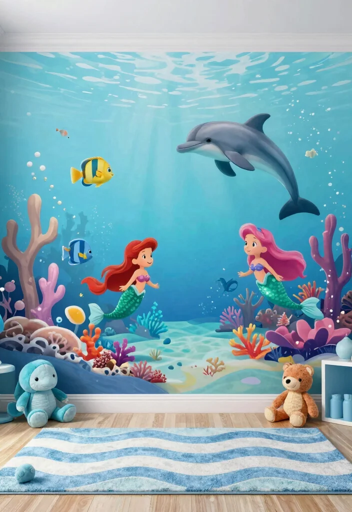 12 Playroom Mural Ideas That Make Walls Magical 2. Underwater Wonderland 0