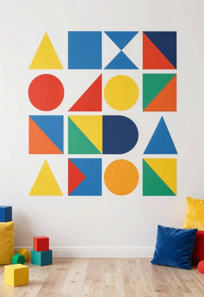 12 Playroom Mural Ideas That Make Walls Magical 9. Geometric Patterns 0