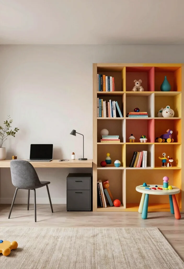 12 Playroom Office Combo Ideas for Real Life Homes 1 12 Playroom Office Combo Ideas for Real Life Homes 1. The Classic Divider 0
