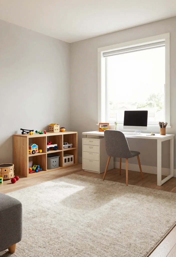 12 Playroom Office Combo Ideas for Real Life Homes 49 12 Playroom Office Combo Ideas for Real Life Homes 9. Practical Zone Layout 0