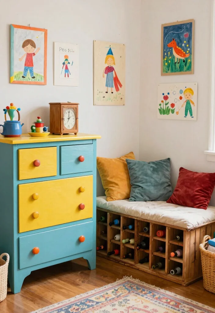 12 Playroom Organization Ideas That Stay Tidy Longer 5. Repurposed Furniture for Unique Storage 0