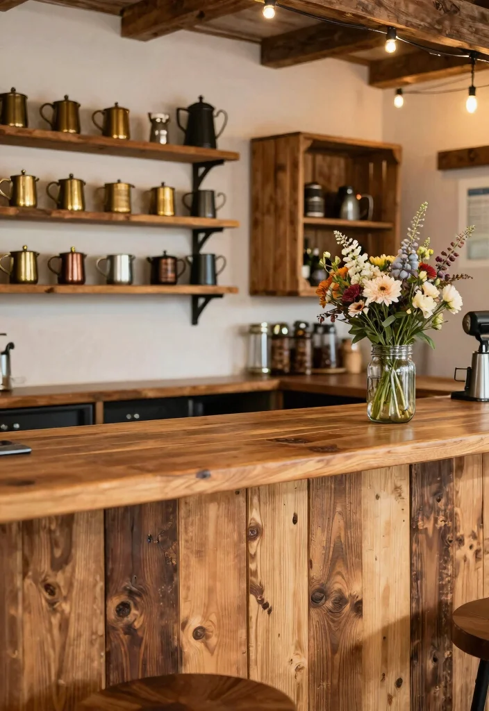 14 Church Coffee Bar Ideas That Feel Welcoming and Warm 1 14 Church Coffee Bar Ideas That Feel Welcoming and Warm 1. Rustic Charm with Reclaimed Wood 0