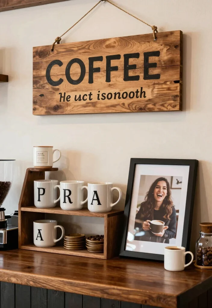 14 Coffee Bar Countertop Ideas That Elevate Daily Routines 11. Personalized Touches 0