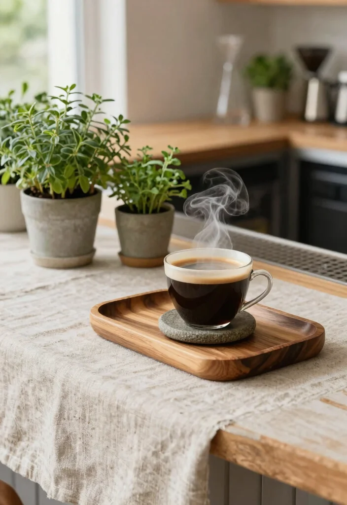 14 Coffee Bar Countertop Ideas That Elevate Daily Routines 14. Natural Elements in Decor 0