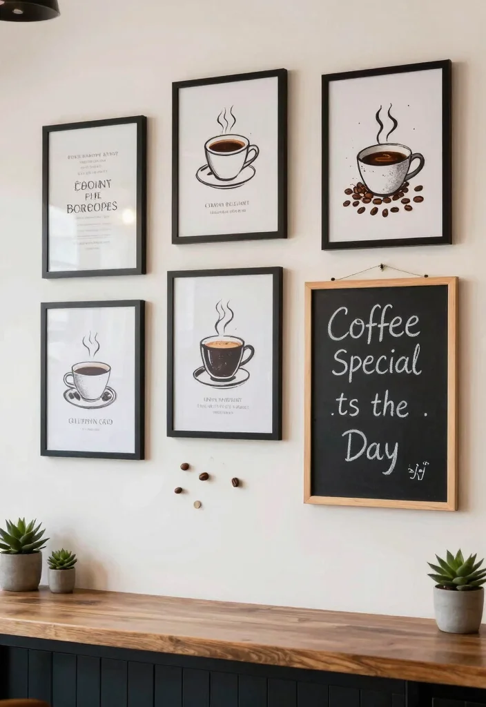 14 Coffee Bar Countertop Ideas That Elevate Daily Routines 5. Creative Wall Art 0