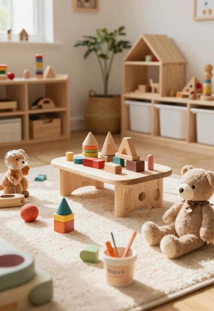 14 Cool Playroom Ideas Kids Will Actually Use Daily 3. Eco Friendly Toys Galore 0