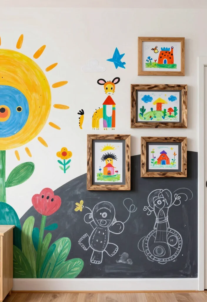 14 Cool Playroom Ideas Kids Will Actually Use Daily 5. Playful Wall Art 0