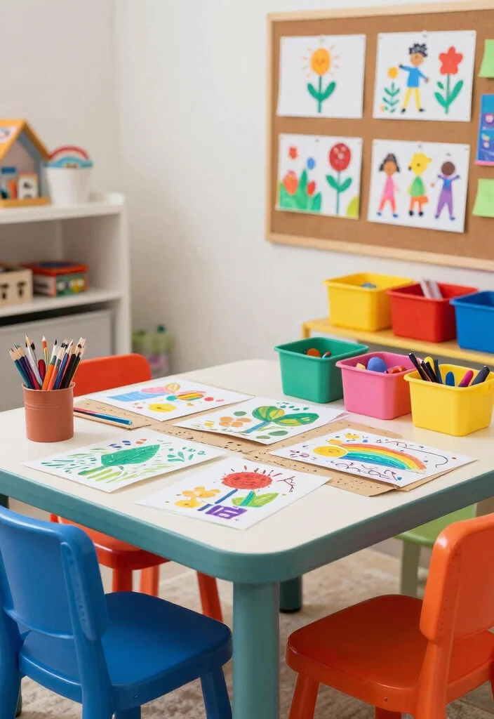14 Cool Playroom Ideas Kids Will Actually Use Daily 8. Artistic Craft Stations 0