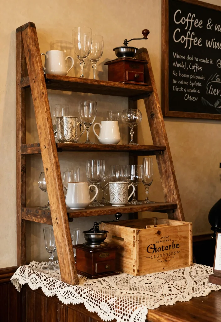 14 Cozy Coffee Wine Bar Ideas for Slow Evenings at Home 13 14 Cozy Coffee Wine Bar Ideas for Slow Evenings at Home 3. Vintage Charm with Antique Pieces 0