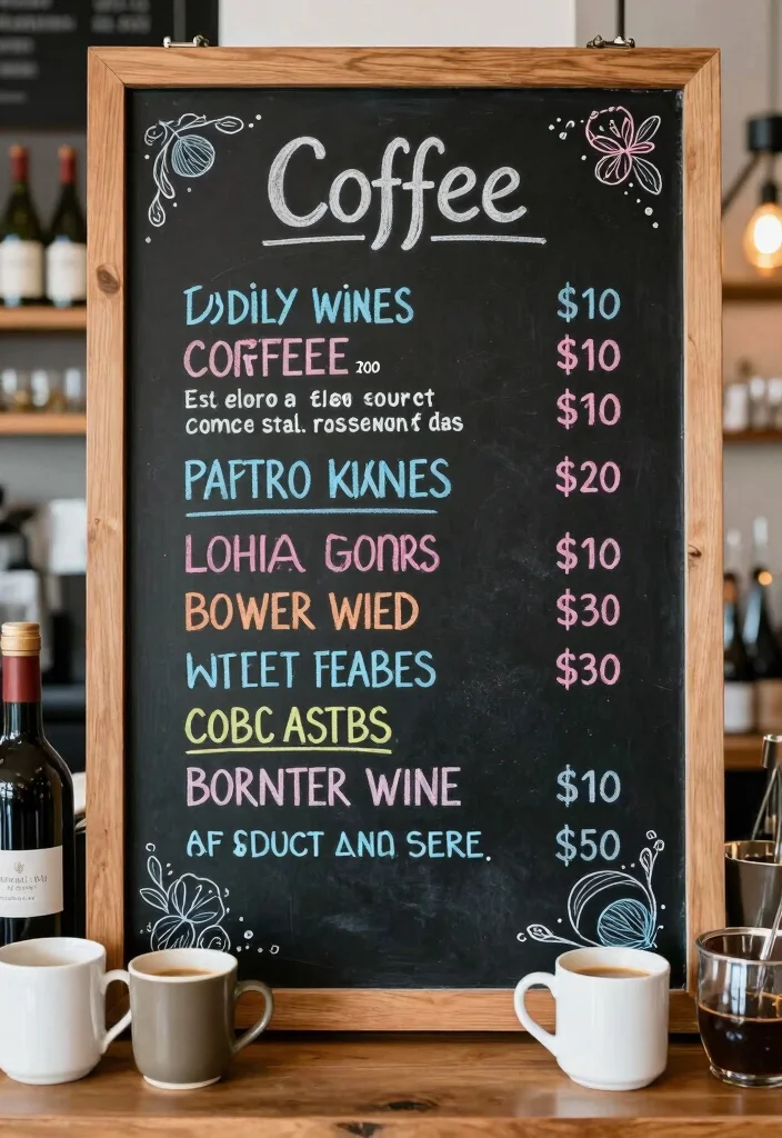 14 Cozy Coffee Wine Bar Ideas for Slow Evenings at Home 27 14 Cozy Coffee Wine Bar Ideas for Slow Evenings at Home 7. DIY Chalkboard Menu 0