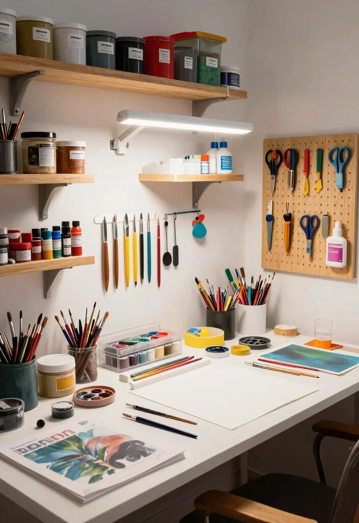 14 Garage Playroom Ideas That Feel Like a Real Room 4. Organized Creative Workstation 0