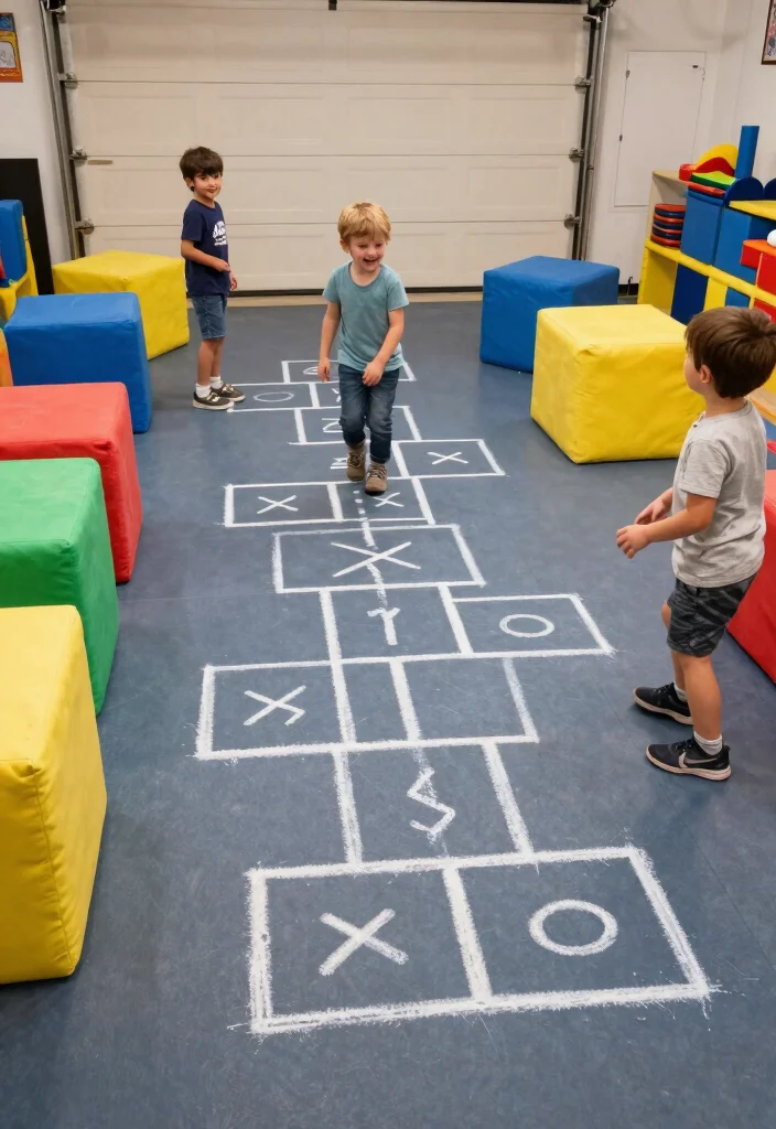 14 Garage Playroom Ideas That Feel Like a Real Room 8. Interactive Floor Games 0