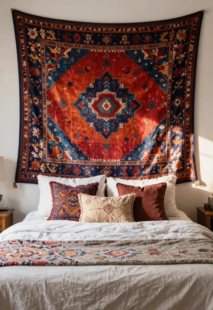 14 Headboard Alternative Ideas That Break Traditional Rules 40 14 Headboard Alternative Ideas That Break Traditional Rules 10. Tapestry 0