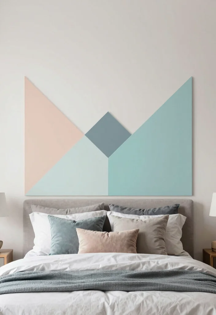 14 Headboard Alternative Ideas That Break Traditional Rules 53 14 Headboard Alternative Ideas That Break Traditional Rules 13. Geometric Shapes 0