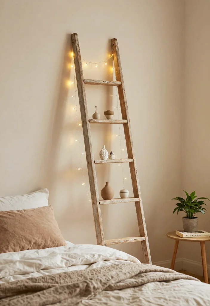 14 Headboard Alternative Ideas That Break Traditional Rules 29 14 Headboard Alternative Ideas That Break Traditional Rules 9. Vintage Ladders 0