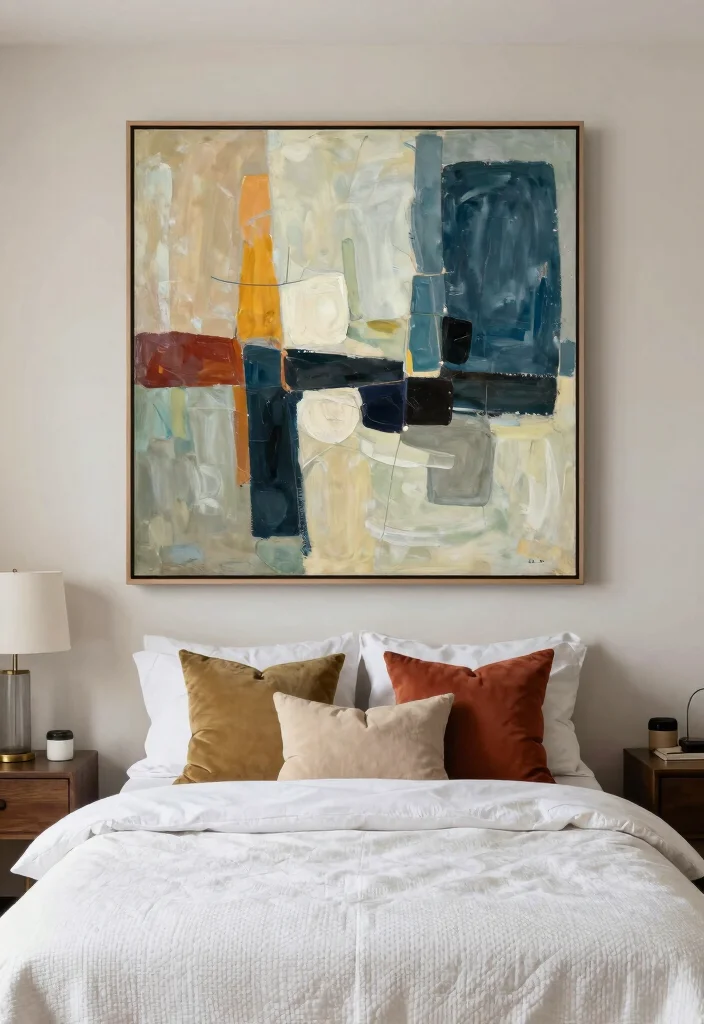 14 No Headboard Bed Ideas That Still Look Finished 2. Bold Wall Art 0