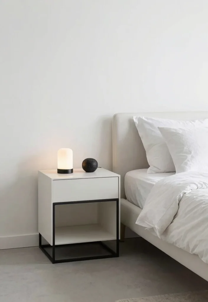 14 No Headboard Bed Ideas That Still Look Finished 8. Minimalist Side Table 0