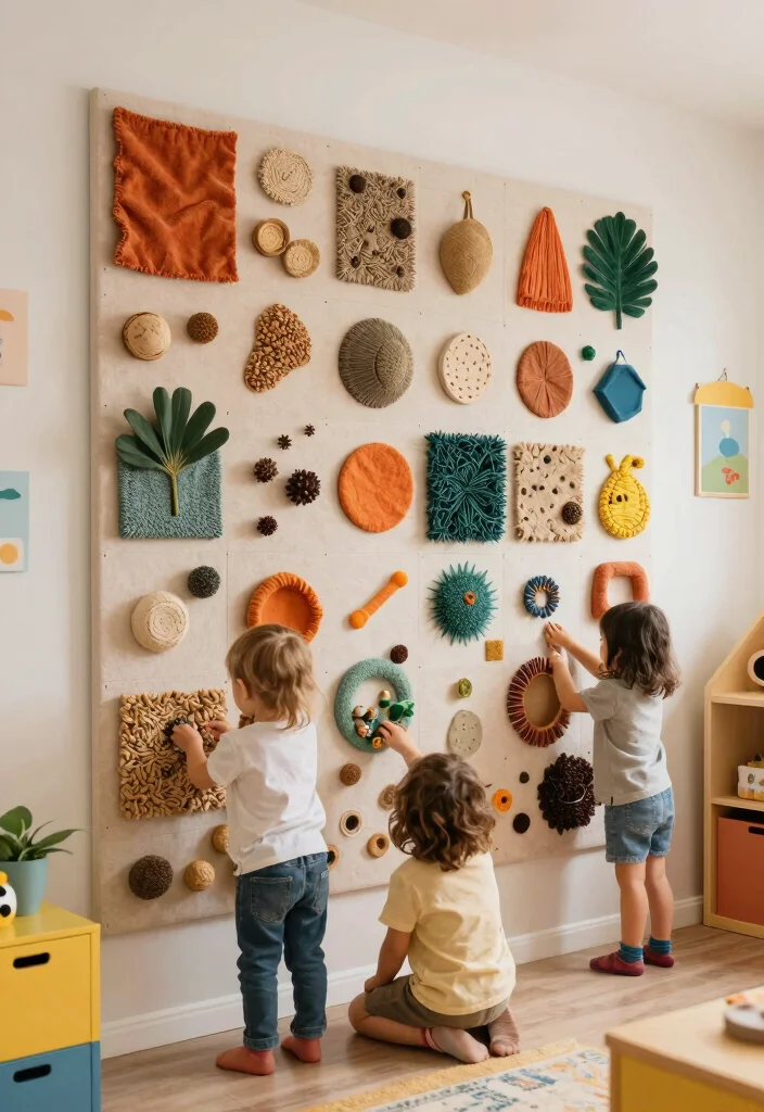14 Playroom Wall Ideas That Turn Walls Into Imagination Zones 13. Sensory Wall Creations 0