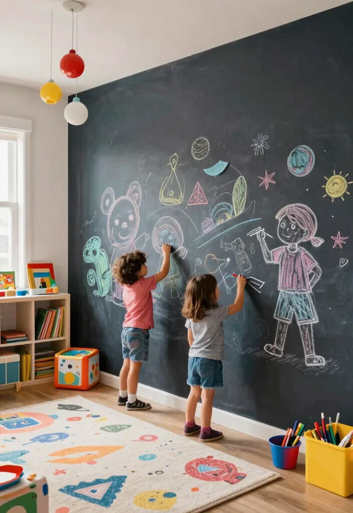 14 Playroom Wall Ideas That Turn Walls Into Imagination Zones 2. Interactive Chalkboard Paint Walls 0