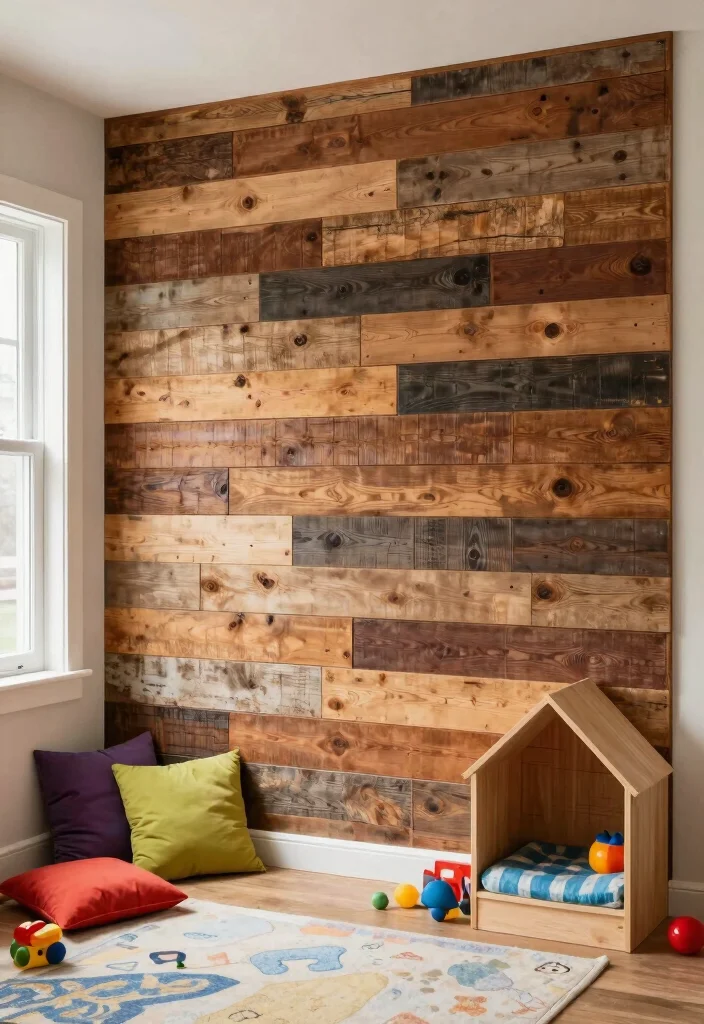 14 Playroom Wall Ideas That Turn Walls Into Imagination Zones 5. Reclaimed Wood Accent Wall 0