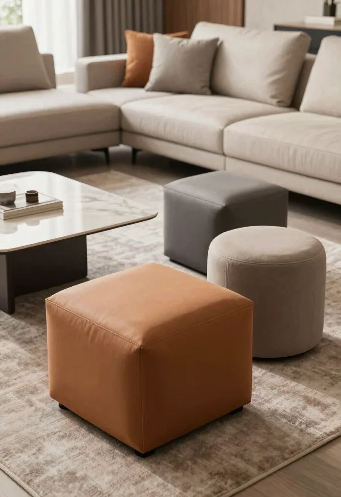 14 Pouf Ottoman Living Room Ideas for Relaxed Flexible Seating 12. Adjustable Poufs for Ultimate Flexibility 0