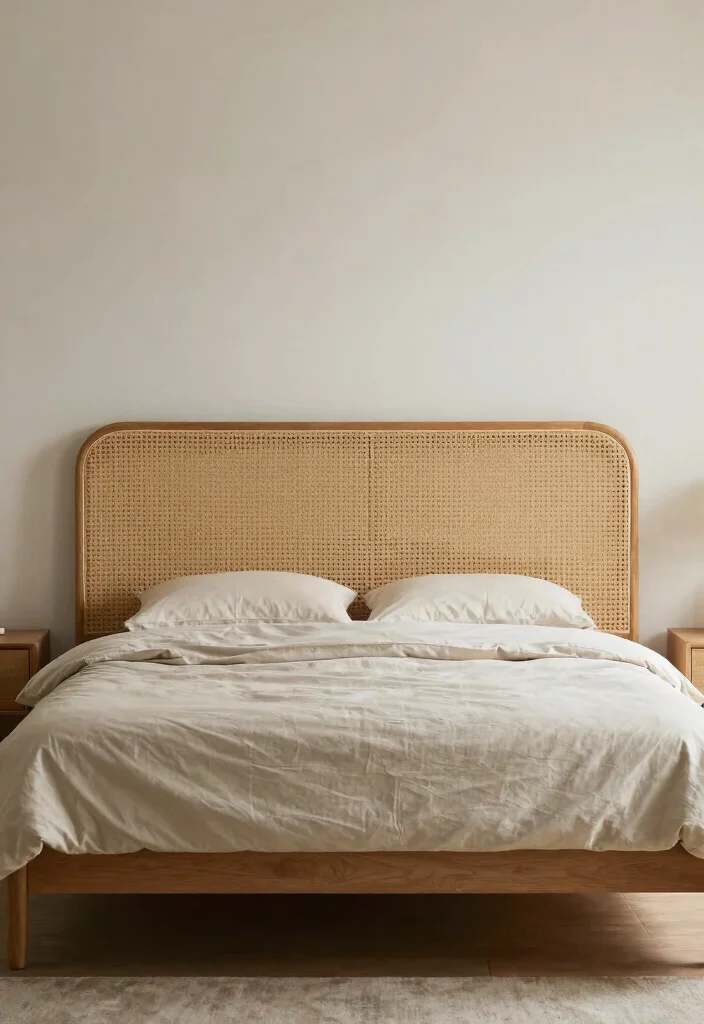 14 Rattan Headboard Bedroom Ideas That Bring Natural Warmth 50 14 Rattan Headboard Bedroom Ideas That Bring Natural Warmth 10. Statement Piece with a Large Headboard 0