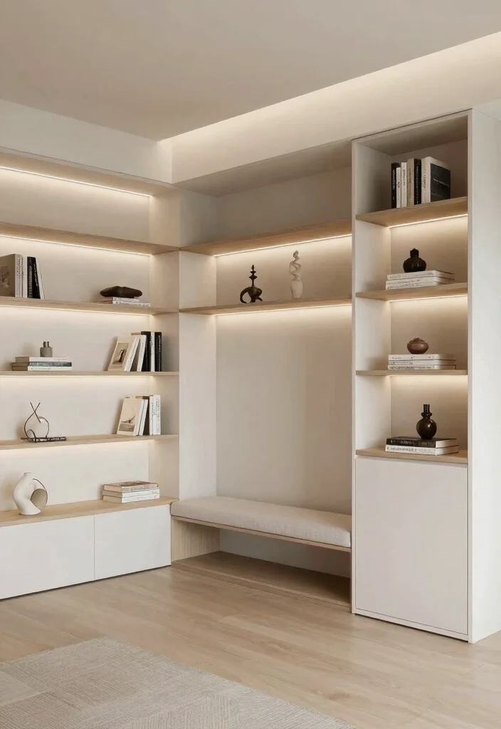 14 Split Level Living Room Ideas With Seamless Flow 11. Functional Built ins 0