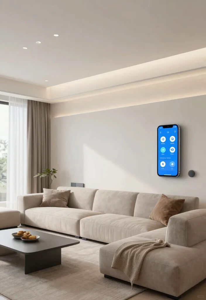 14 Split Level Living Room Ideas With Seamless Flow 13. Smart Technology Integration 0