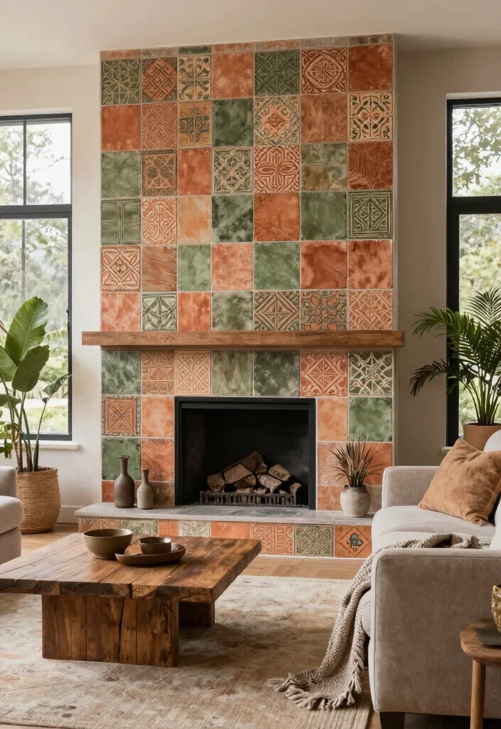 14 Tiles Ideas Living Room That Add Texture Without Overwhelm 2 14 Tiles Ideas Living Room That Add Texture Without Overwhelm 2. Earthy Ceramic Tile Patterns 0