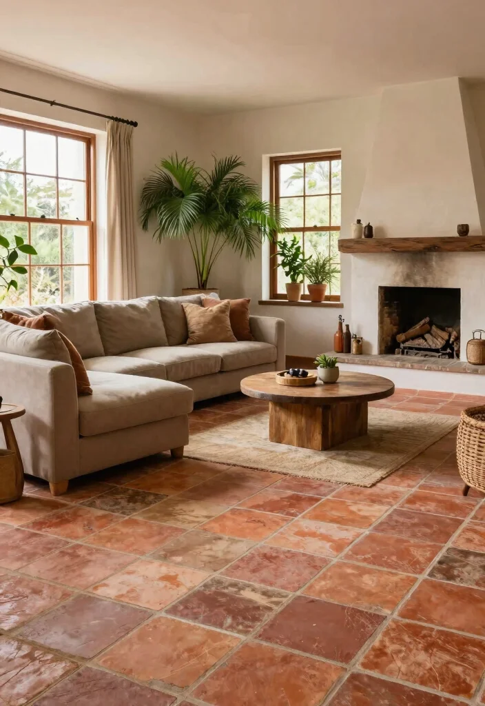 14 Tiles Ideas Living Room That Add Texture Without Overwhelm 25 14 Tiles Ideas Living Room That Add Texture Without Overwhelm 5. Terracotta Tiles Rustic Charm 0