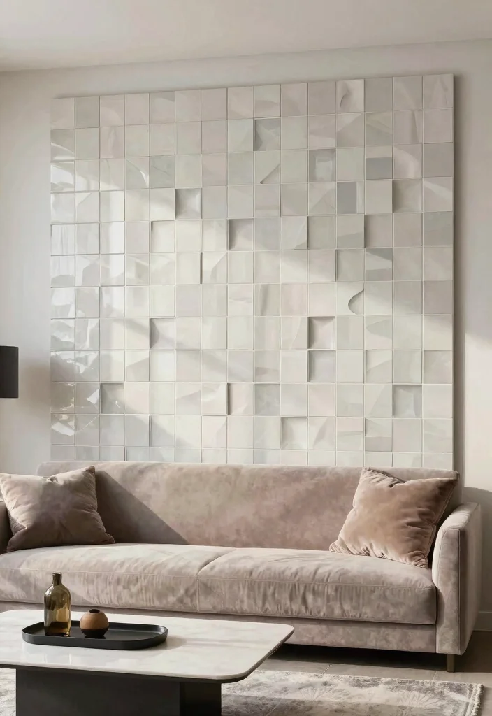 14 Tiles Ideas Living Room That Add Texture Without Overwhelm 39 14 Tiles Ideas Living Room That Add Texture Without Overwhelm 9. 3D Tiles Dynamic Visual Appeal 0