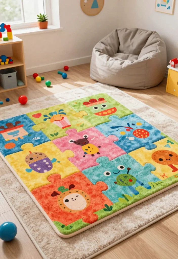 14 Tiny Playroom Ideas That Use Every Inch Well 10. Interactive Floor Puzzle 0