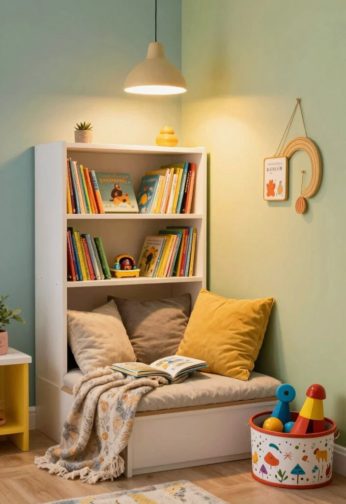 14 Tiny Playroom Ideas That Use Every Inch Well 11. Reading Nook with Storage 0