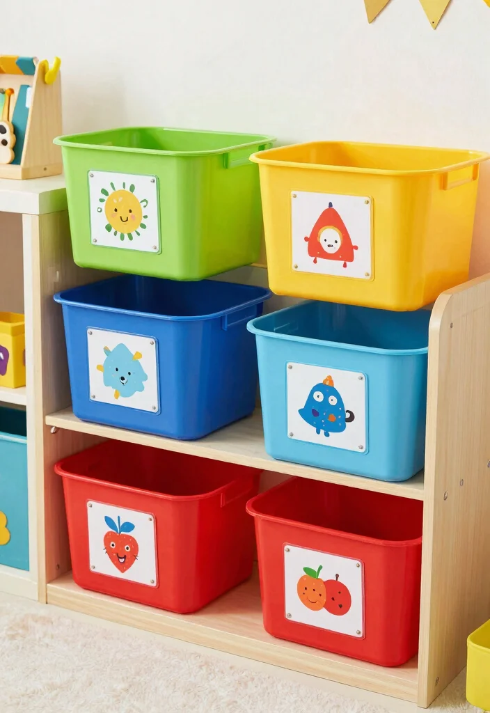 14 Tiny Playroom Ideas That Use Every Inch Well 12. Creative Toy Labeling 0