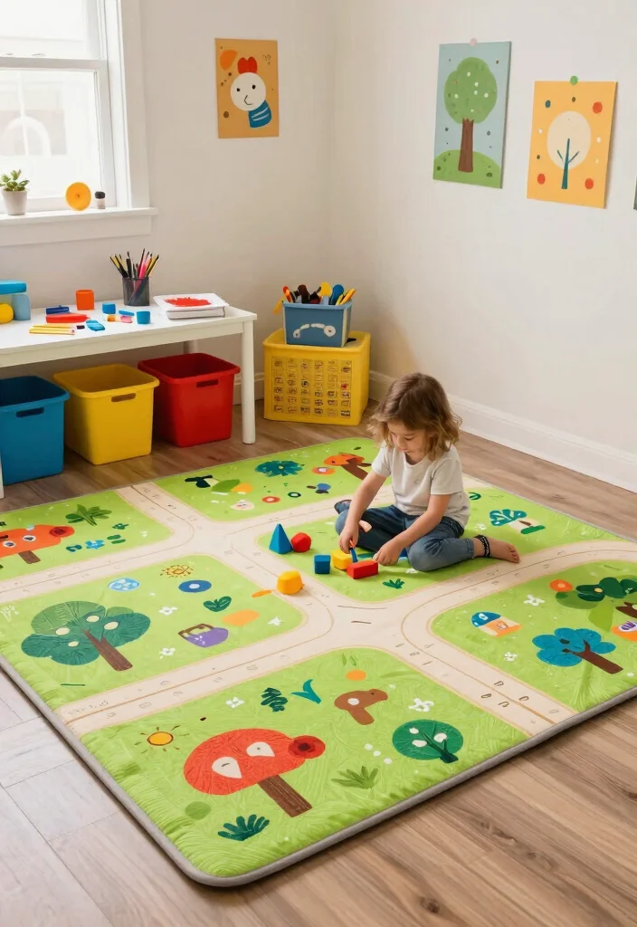 14 Tiny Playroom Ideas That Use Every Inch Well 13. Customized Play Mats 0