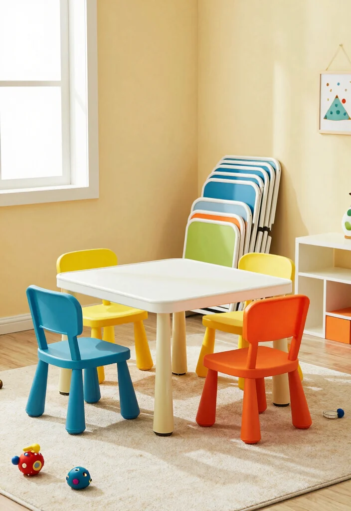 14 Tiny Playroom Ideas That Use Every Inch Well 6. Foldable Furniture 0