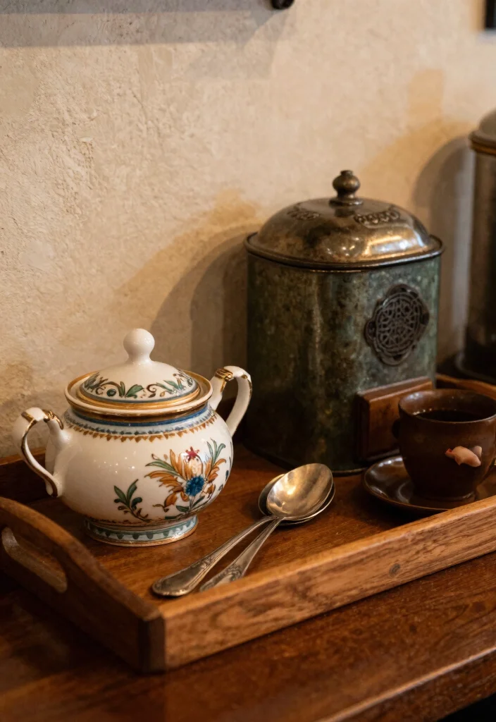 14 Vintage Coffee Bar Ideas with Old Cafe Soul and Warmth 14. Vintage Coffee Accessories 0