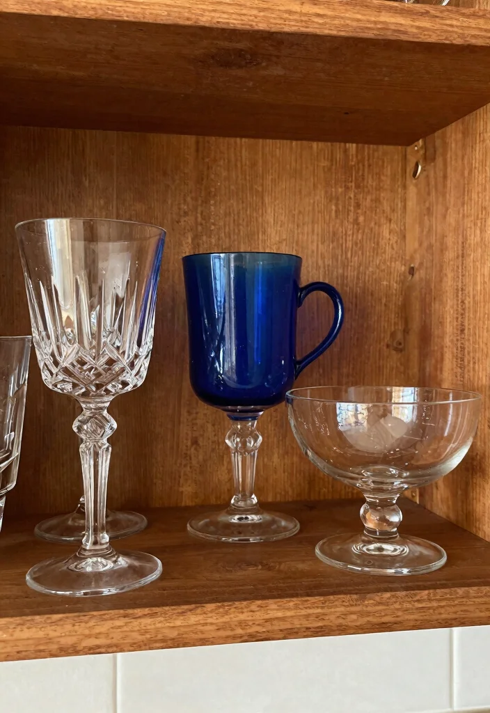 14 Vintage Coffee Bar Ideas with Old Cafe Soul and Warmth 6. Vintage Glassware for Serving 0
