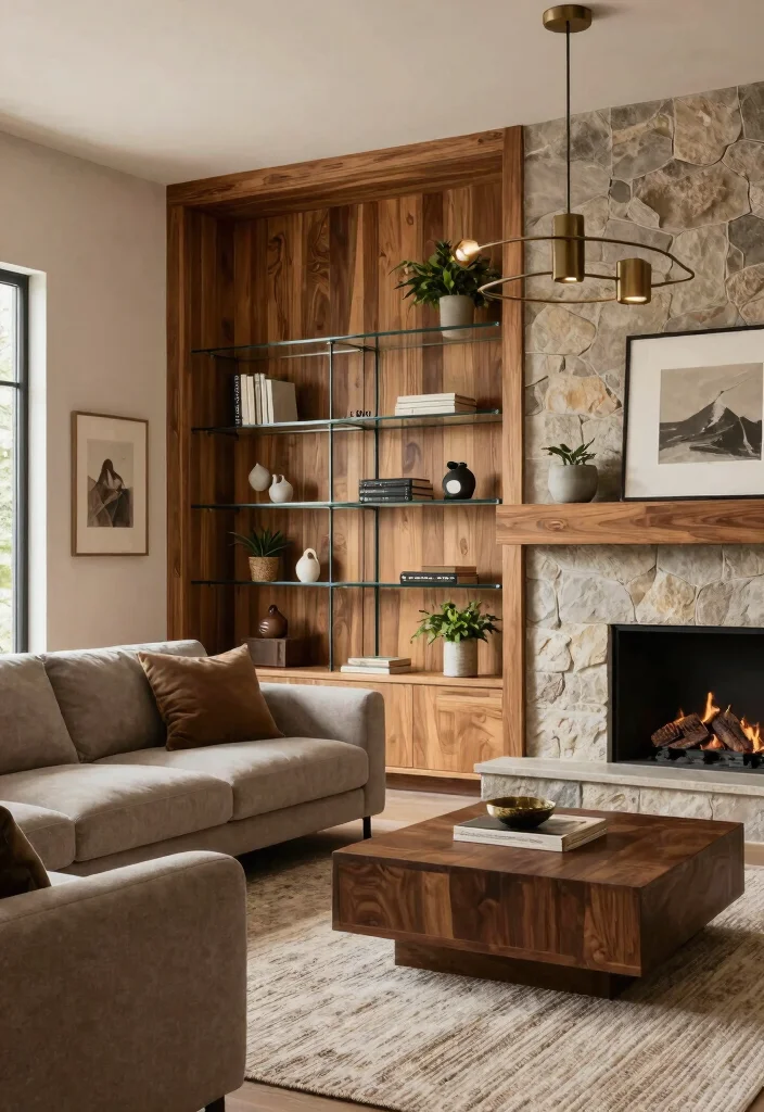14 Wood Wall Design Ideas Living Room That Add Warm Texture 62 14 Wood Wall Design Ideas Living Room That Add Warm Texture 12. Mixed Materials with Wood Accents 0