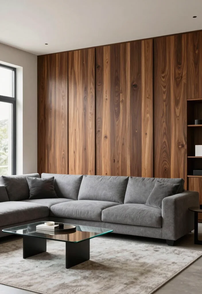 14 Wood Wall Design Ideas Living Room That Add Warm Texture 13 14 Wood Wall Design Ideas Living Room That Add Warm Texture 3. Vertical Wood Planks for Modern Elegance 0