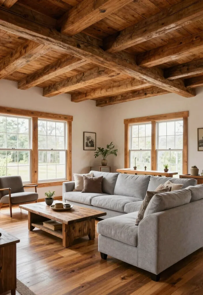 14 Wood Wall Design Ideas Living Room That Add Warm Texture 26 14 Wood Wall Design Ideas Living Room That Add Warm Texture 6. Wood Beams for Architectural Interest 0