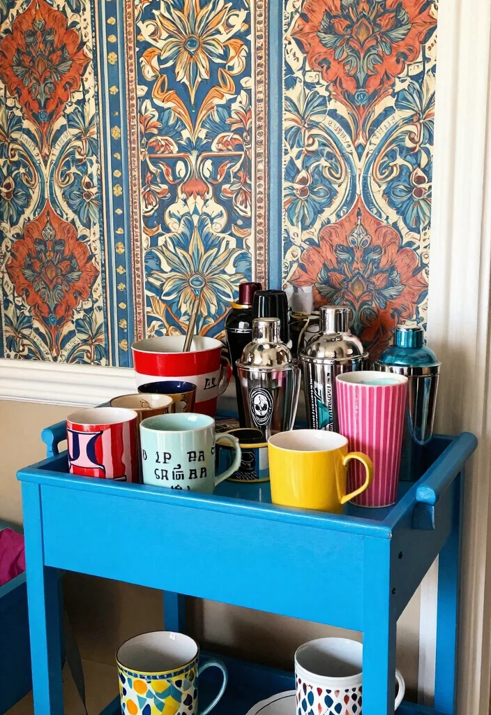 15 Bar and Coffee Station Ideas for Hosting with Style 40 15 Bar and Coffee Station Ideas for Hosting with Style 10. Bold Colors and Patterns 0