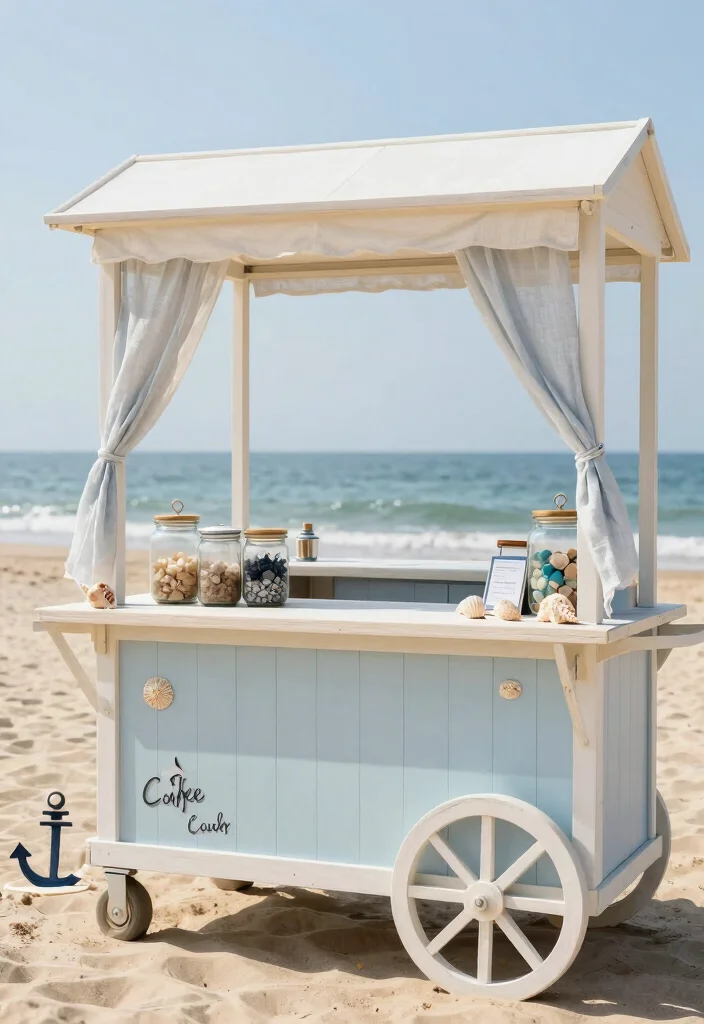 15 Bar and Coffee Station Ideas for Hosting with Style 41 15 Bar and Coffee Station Ideas for Hosting with Style 11. Coastal Vibe Coffee and Bar Station 0