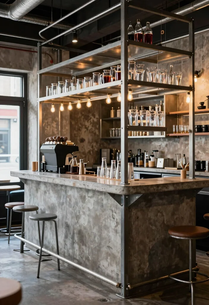 15 Bar and Coffee Station Ideas for Hosting with Style 28 15 Bar and Coffee Station Ideas for Hosting with Style 8. Urban Industrial Coffee and Bar Station 0